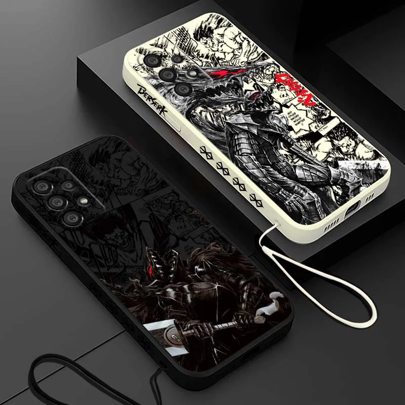 Hot Anime Berserk Zodd Guts Cover For Samsung Galaxy A73 A71 A55 A54 A53 A51 A17 A16 A07 A06 A05 Liquid Left Rope Phone Case