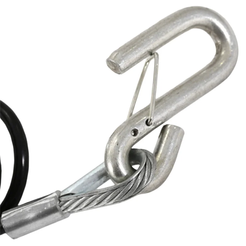 

A58X-Trailer Safety Towing Cable With Two S Hook 3500Lbs Load Bearing 70CM Maximum Extension Length Spring Towing Rope For RV