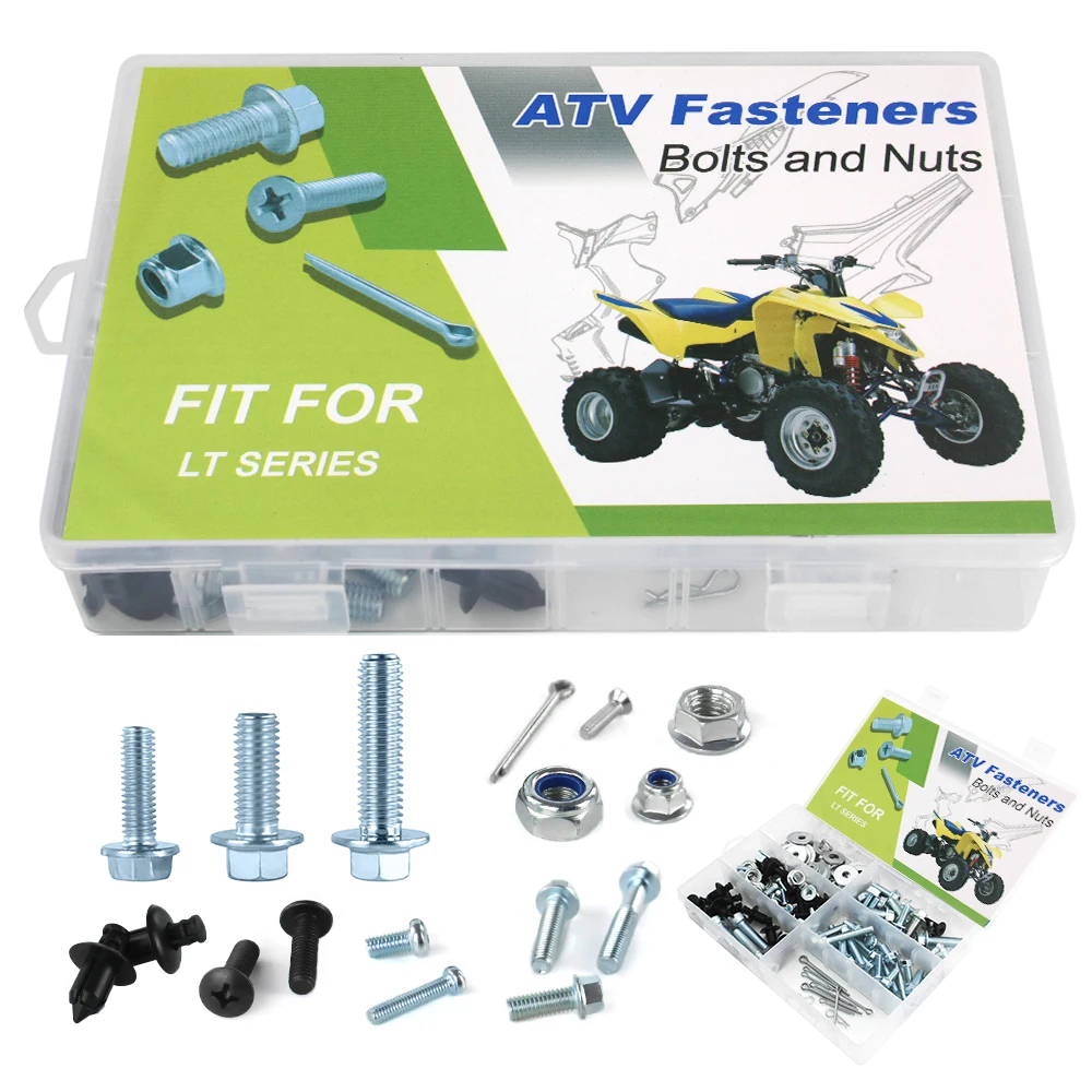 160PCS Motorcycle Bodywork Engine Plastic Frame Exhaust Bolts Kit ALT185 LT250 LT-F4WDXS LT-F500F VINSON LT-F250 OZAR For Suzuki