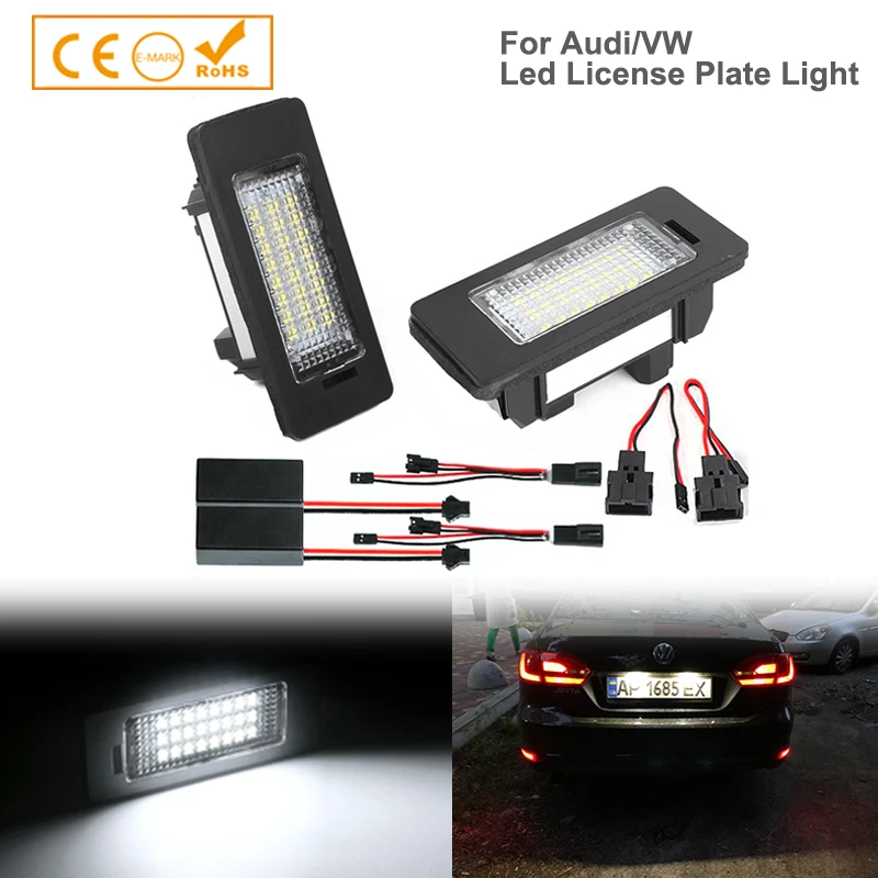 2X LED License Number Plate Light Canbus For Audi A4 B8 A5 S5 TT Q5 VW Passat R36 OEM 7PP943021, 5N0943021, 1K9943021A 8T0943021