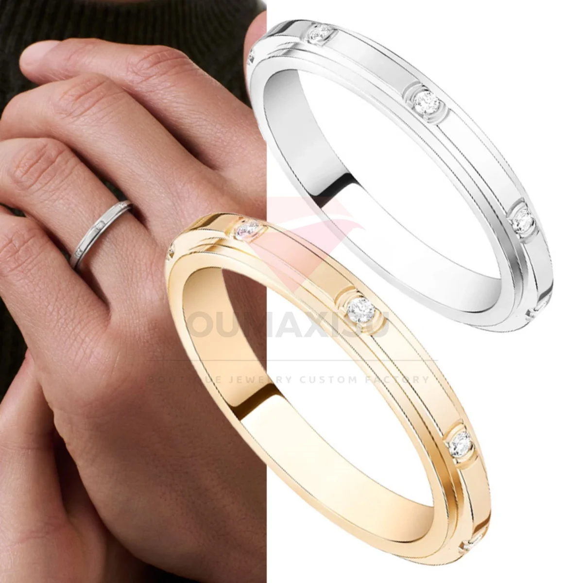 

Fashion Trend S925 Circular Zircon Ring High End Men's and Women's Wedding Party Versatile Jewelry - Birthday Gift