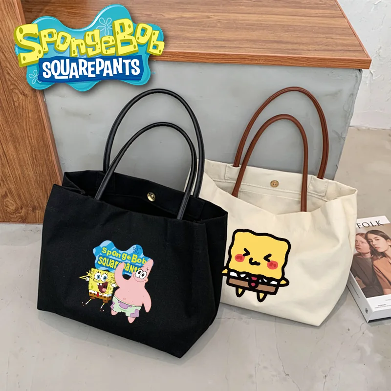 

Cartoon Spongebob Handbag Anime Character Patrick Star Pattern Shoulder Bag Portable Large-capacity Storage All-match Fashion