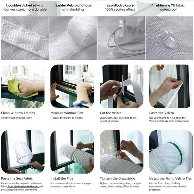 

Portable AC Sliding Door Vent Kit 100% Sealing Door Seal Kit For Portable Air Conditioner And Tumble Dryer A