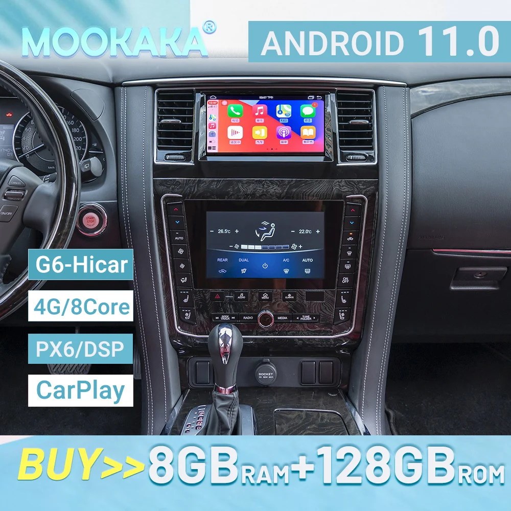 

Android 11 For NISSAN PATROL Y62 2010+ HI-car Car radio Player GPS Navigation Voice control PX6/G6 128GB 4GLET 8core