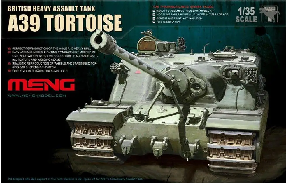 

Модель Meng 1/35 TS-002, комплект модели черепахи Bristish Heavy Assault Tank A39, НОВЫЙ