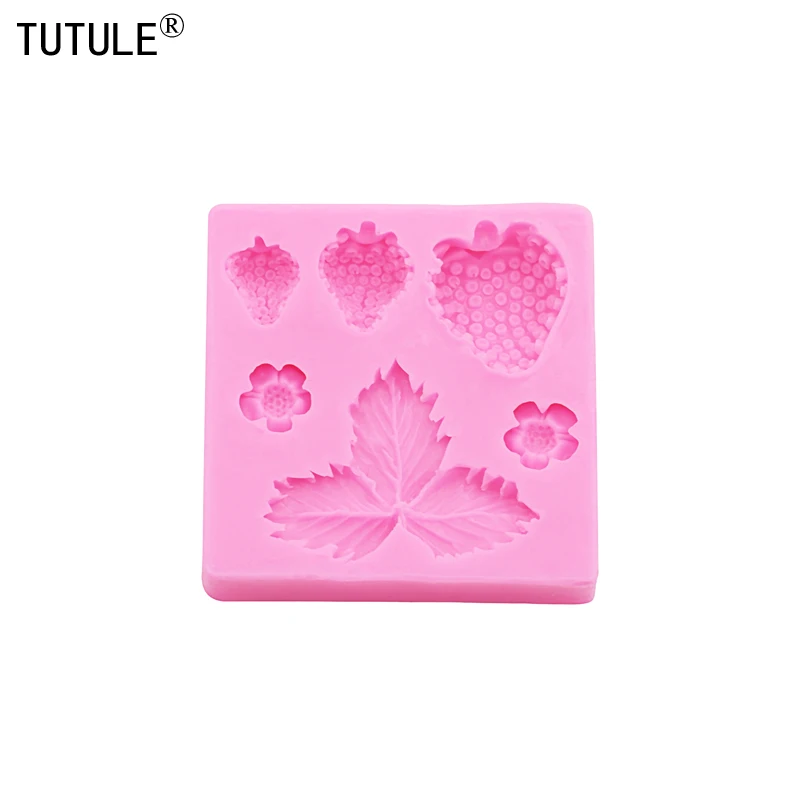 strawberry Silicone Mold sugar craft fondant tools cake decorating soap clays mould baking tool DIY strawberry kitchen Mould