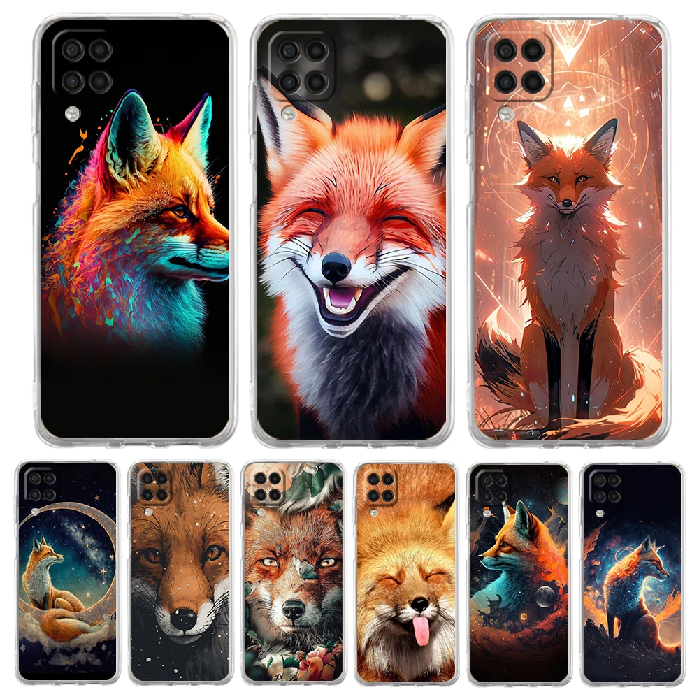 

Animal The Fox Phone Case for Samsung Galaxy A13 A22 A32 A52 A53 A72 A51 A71 A11 A31 A41 A01 A21S 5G Transparent Shell Capas Bag