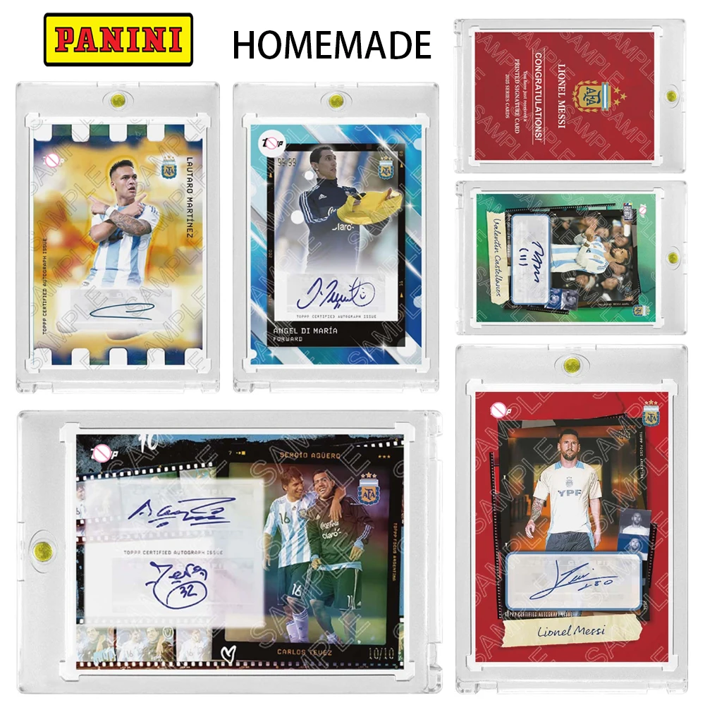 

PANINI DIY домашний Carlos Tevez 1925, Месси Lautaro Castellanos с автографом, лазерная преломляющая сверкающая коллекционная карточка, кирпич