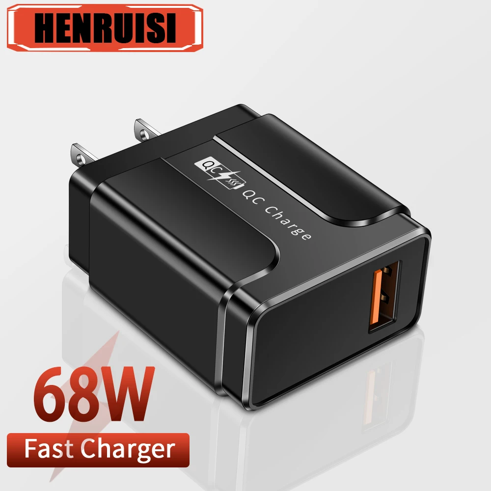 

USB Charger 68W Fast Charging QC3.0 Mobile Phone Charger For iPhone 14 Pro Huawei P60 Samsung Xiaomi EU/US Plug Quick Charge