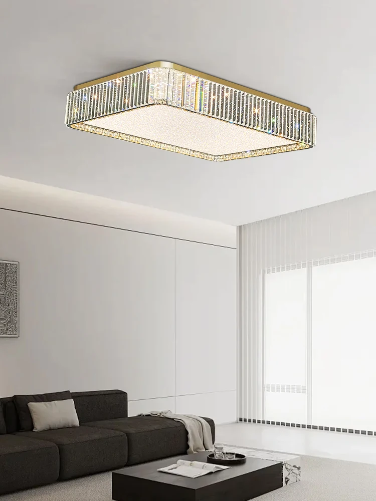 Modern Luxury Gold Led Ceiling Lamp Rectangle Round Square, Home Decoration Foyer Bedroom Ceiling Chandeliers Star