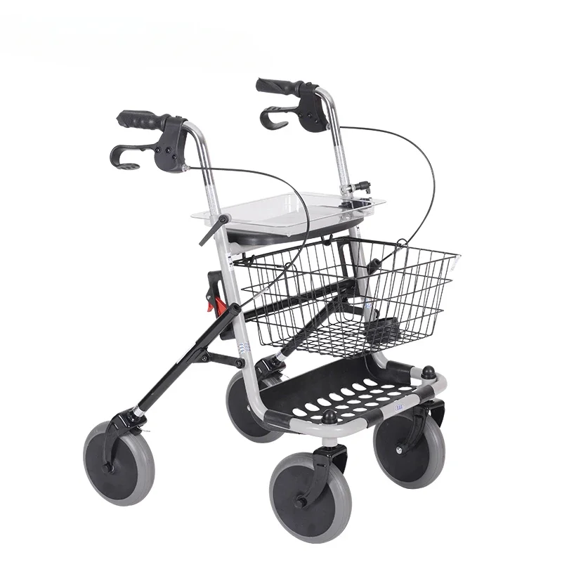 

Aluminium elderly wholesale adult tall folding rolling walking lightweight walker with seat rollator walker