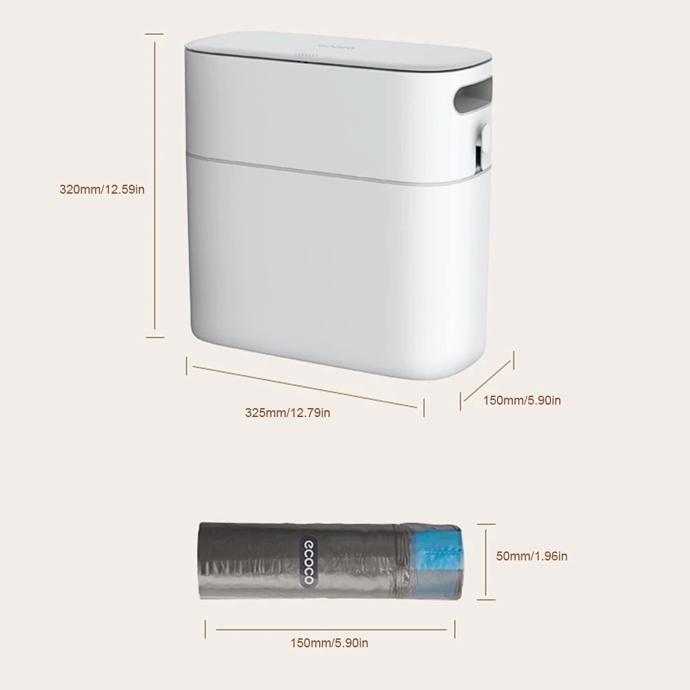 

Plastic Wastebasket Narrow Rubbish Can with Press Type Lid Garbage Container Bin for Bathroom Living Room Bedroom Kitchen Office