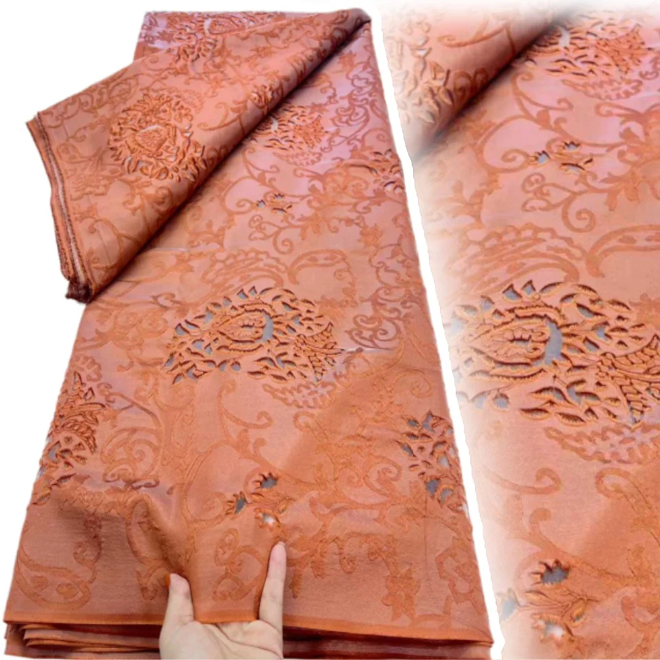 

Африканская жаккардовая ткань брокад, роскошная высококачественная органза, фатин, сетка, кружево с золотым напылением, французская сетка-брокард, ткань для пошива платьев 2357