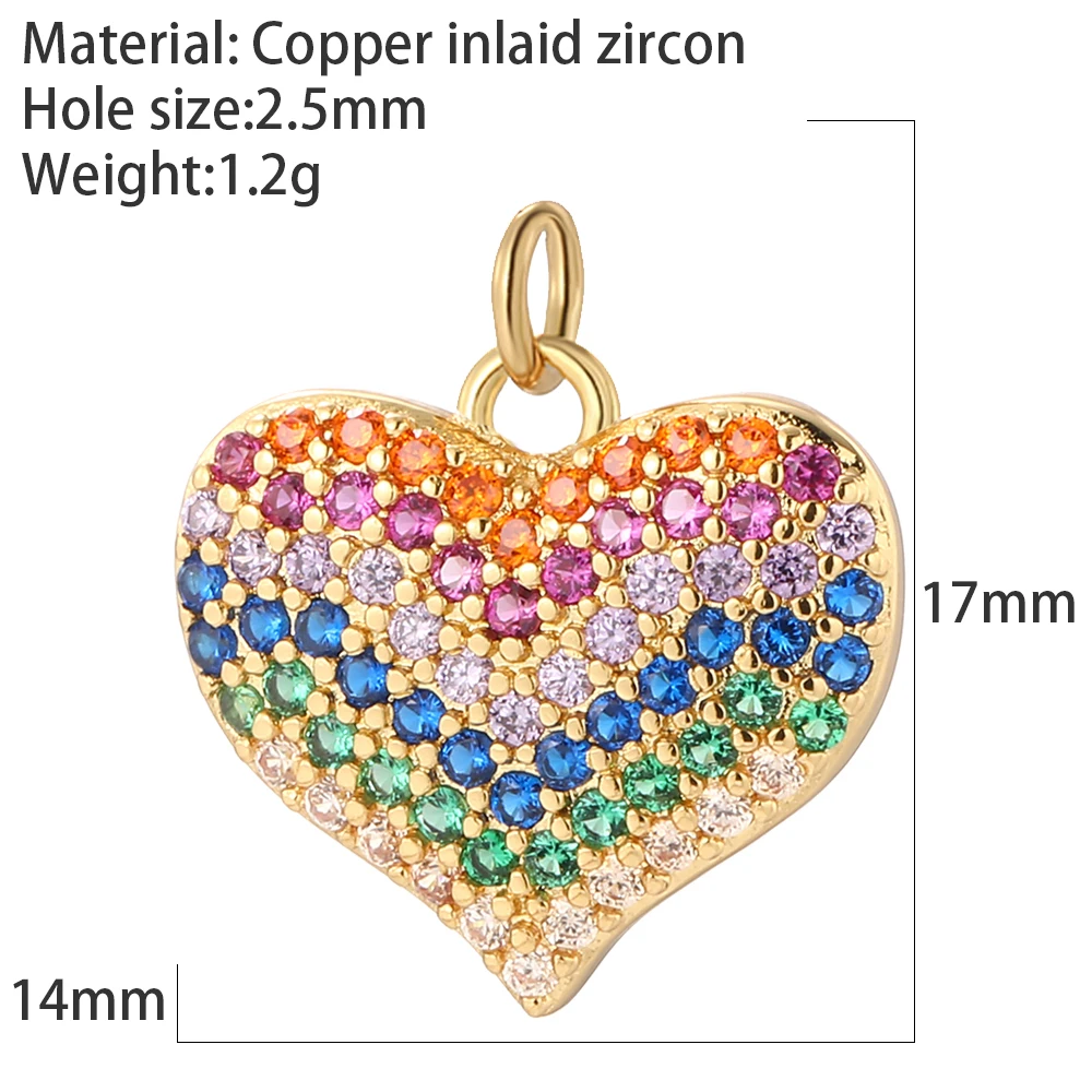 Heart Cute Love Charms for Jewelry Making Supplies Gold Color jewels Dijes Diy woman Earrings Necklace Braceelt high quality