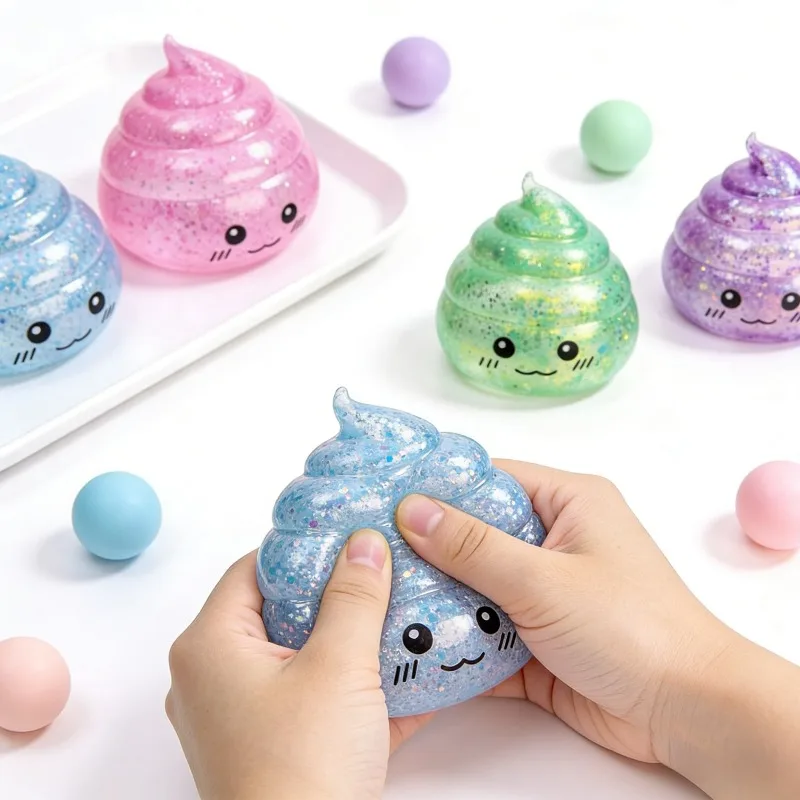 

Новинка 2026: Сквиши-антистресс в форме какашки, блестящие забавные растягивающиеся игрушки-сквиши для взрослых, подарок-розыгрыш на День дурака