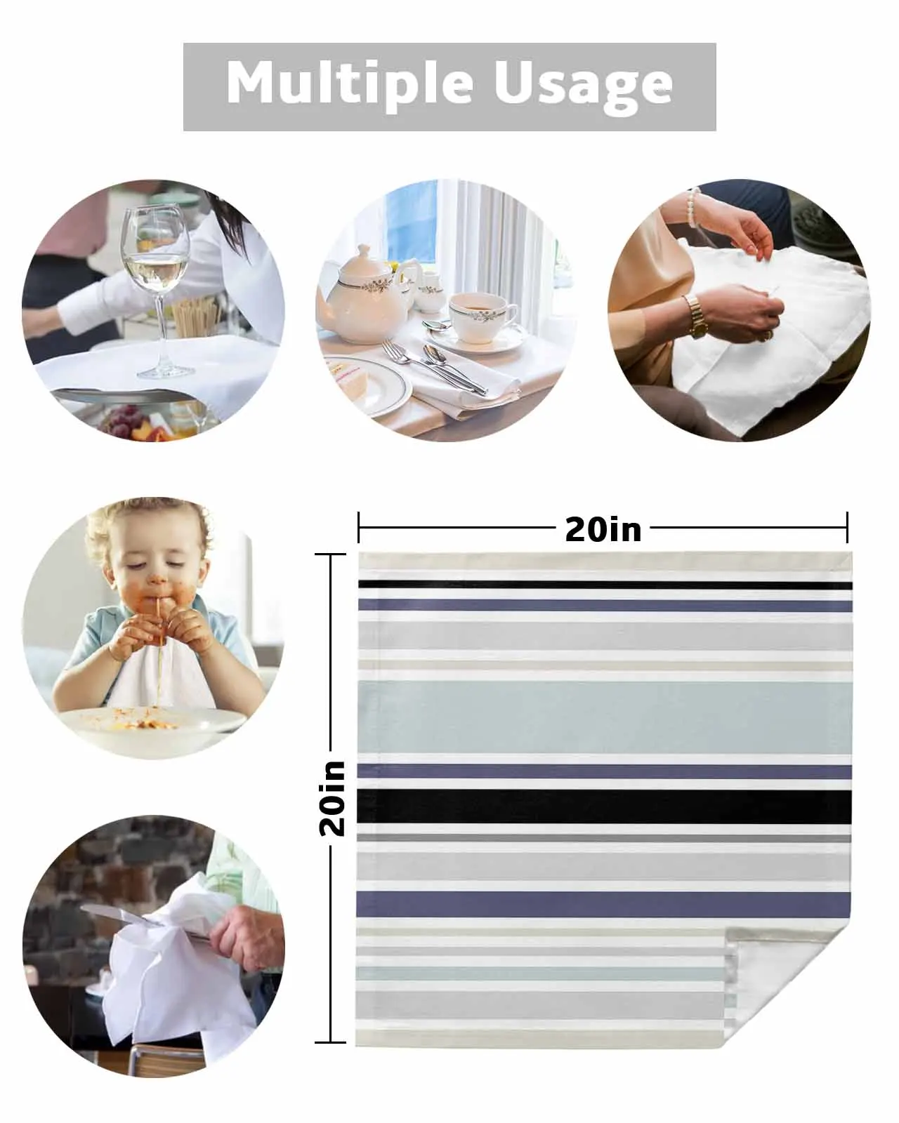 4pc Geometric Fringe Table Napkins Set Dinner Handkerchief Towel Napkins Cloth for Wedding Party Banquet image 5