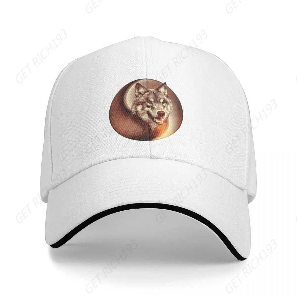 Yin Yang Wolf Cap Baseball Cap Sun Hat Hat Men Women'S Golf Dad Hat Adjustable One Size Print