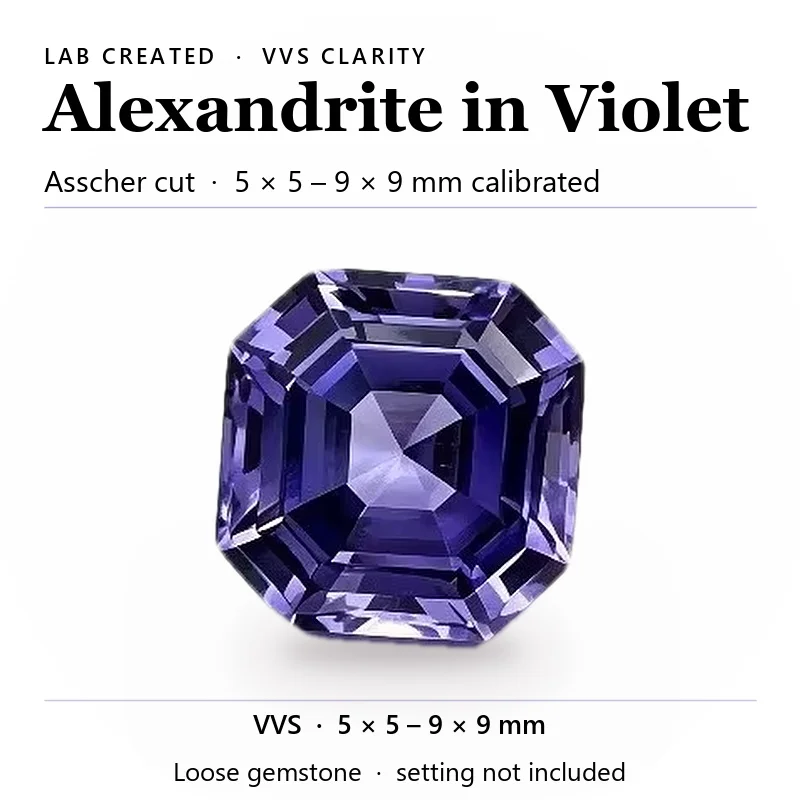 A-High Quality Lab Grown Sapphire Asscher Cut Royal Blue Color DIY Jewelry Making Ring Main Materials Selectable Certificate