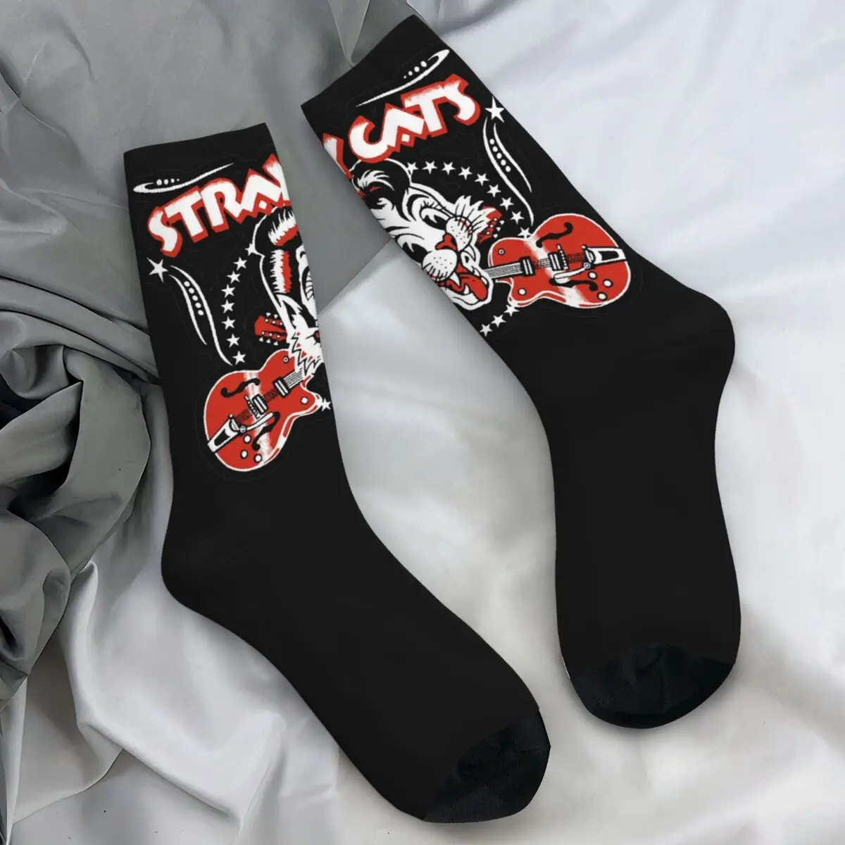 Stray Cats Stockings Men\'s band Socks Medium Soft Elegant Socks Autumn Outdoor Sports Anti Slip Design Socks Gift Idea