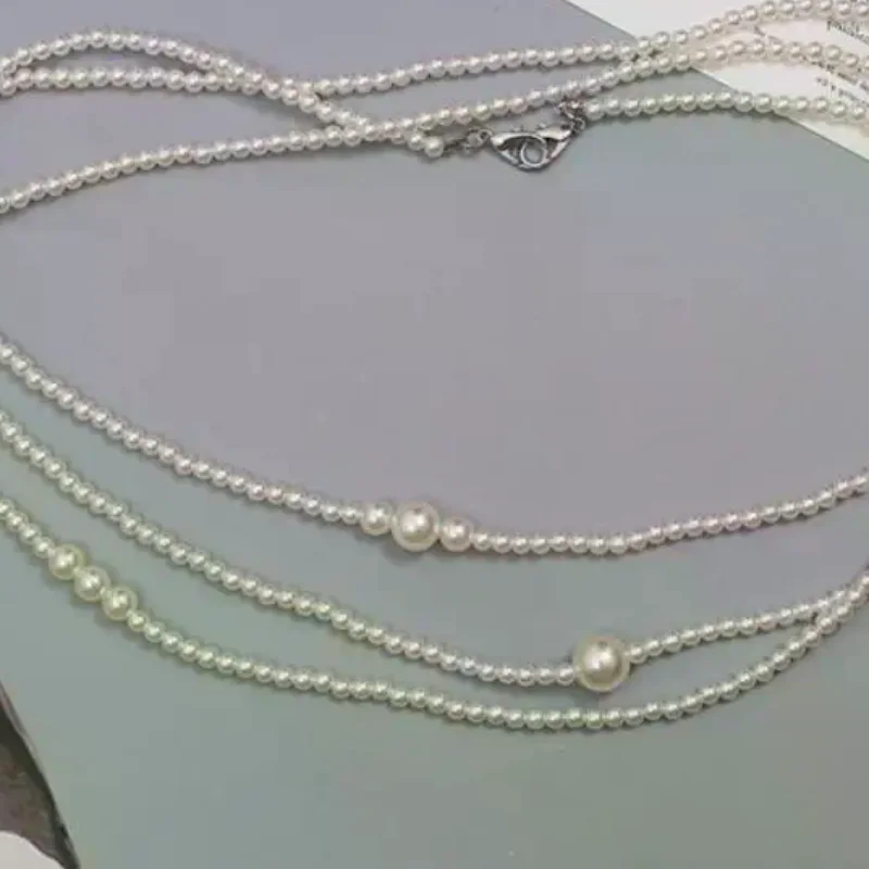 

Модная поясная цепочка с искусственным жемчугом для женщин с платьем, субсвитер, многослойная жемчужная поясная цепочка, женская простая цепочка для тела