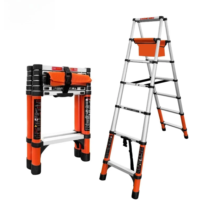 Feasible herringbone ladder, telescopic ladder, folding ladder, household aluminum alloy bamboo joint lifting portable ladder