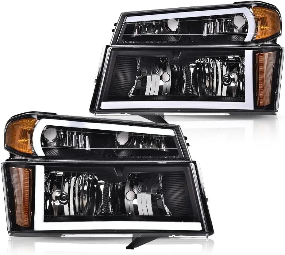 

LED DRL Headlights Compatible with 2004-2012 GMC Canyon/Chevy Colorado Headlights Assembly Faros Conjunto De Faros