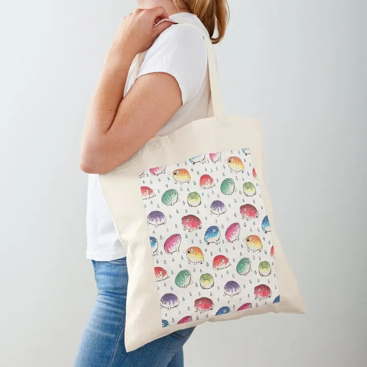 

Round Rain Frogs Tote Bag Handbags women tote bag canvas Cloth bags university shopper bag