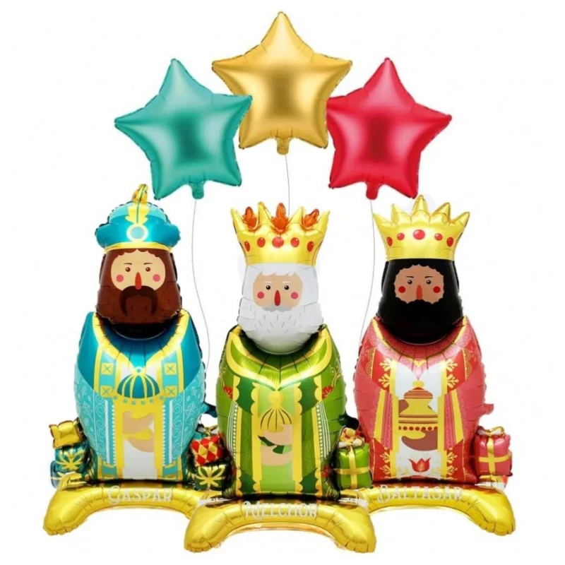6pcs Kings Balloons King's Head Crown Aluminum Film Balloon Baby Shower Birthday Party Jesus Decorat King Christmas Gift Globos