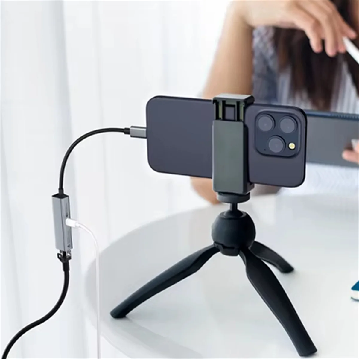 BISMZ 2 em 1 placa de rede USB C com porta de carregamento rápido PD 60W 1000Mbps tipo C para Ethernet RJ45 Lan Gigabit adaptador para PC