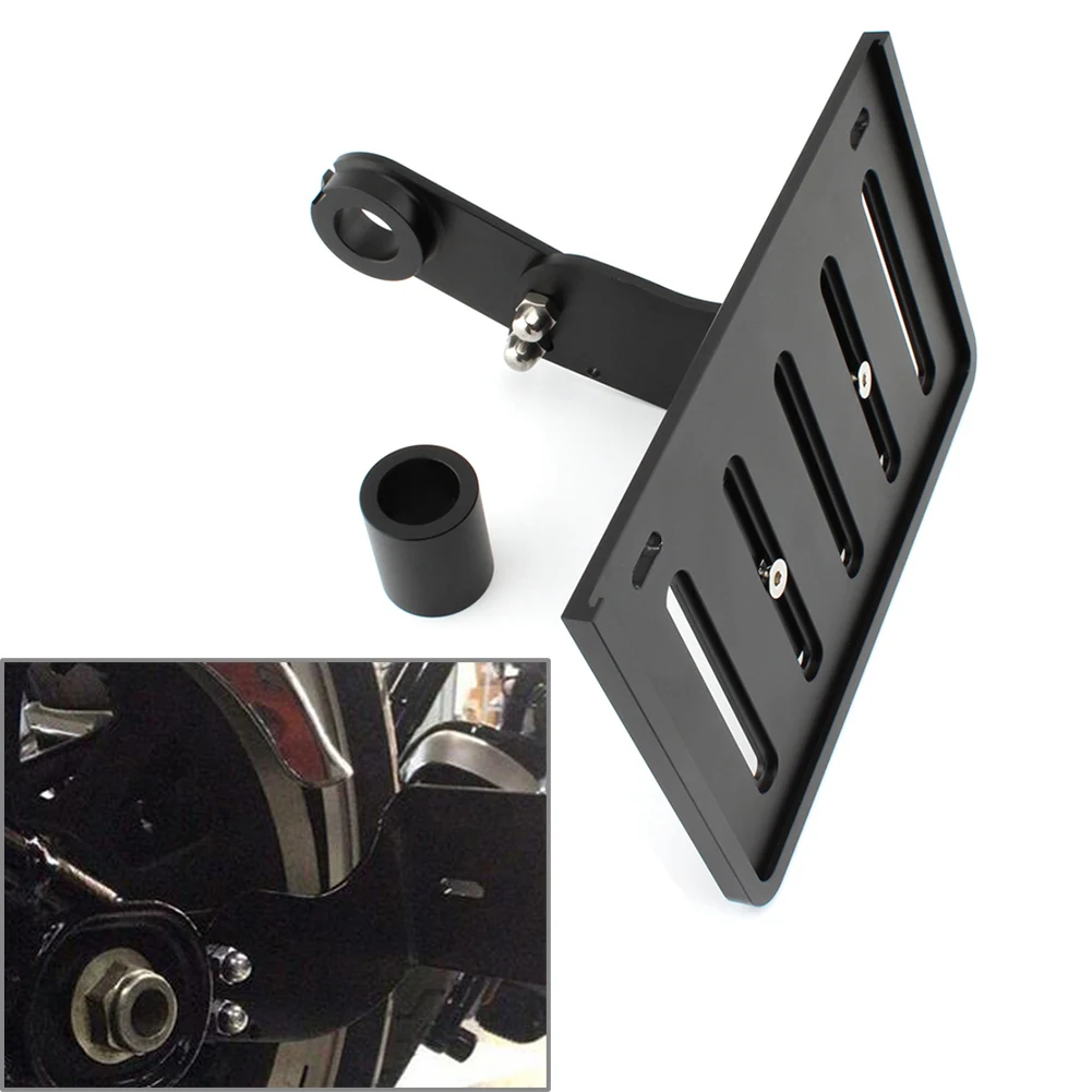 

Black Motorbike Side Mount License Plate Bracket Holder Kit For Harley Softail Fat Boy Breakout Dyna Street Bob 2018-2022