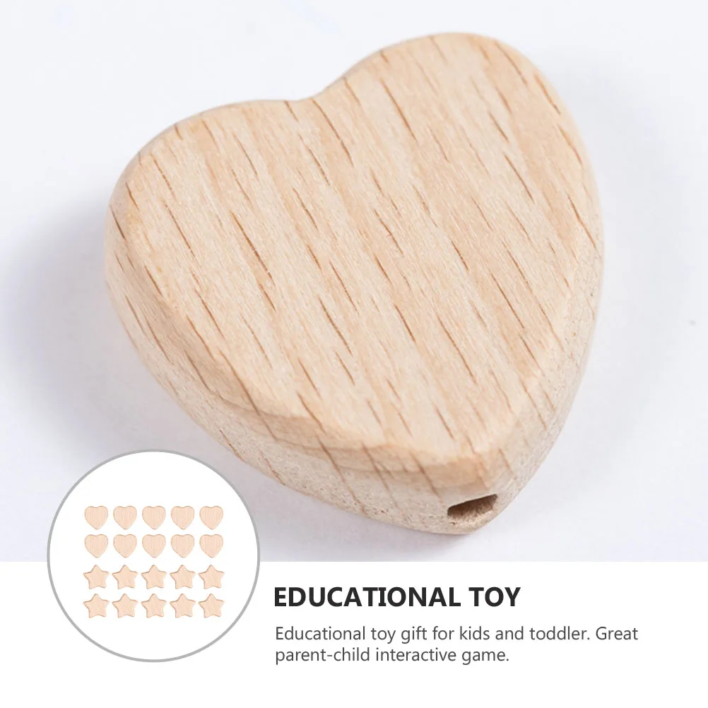 20pcs Wooden Beads Beaded Ornaments Jewelry Making DIY Craft Educational Toy for Kids Parent-Child Game Creative Pendant Gift
