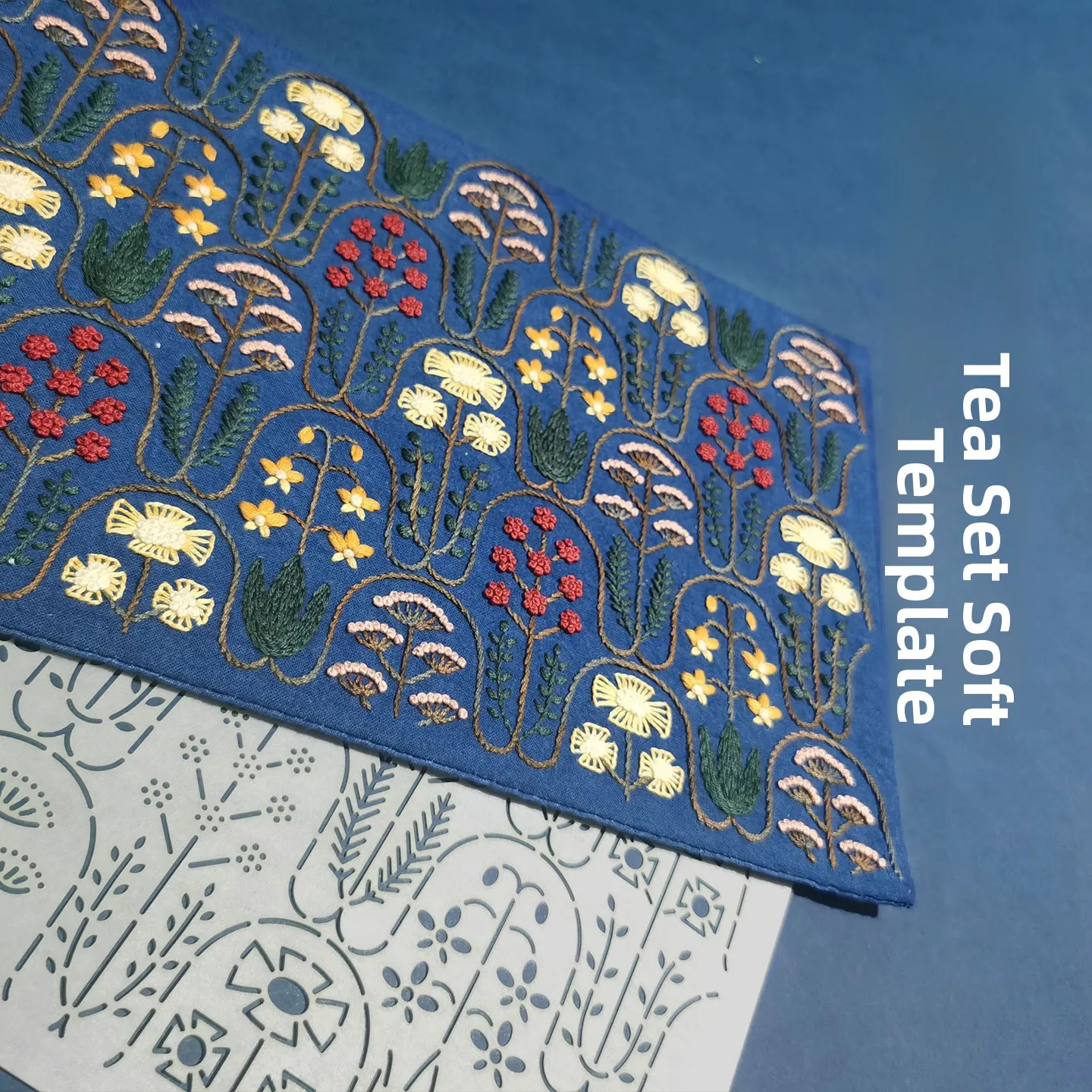 Handmade Soft Template Embroidery Flower Pattern Tea Mat Stencil Reusable Hollow out Tracing Paste for DIY Sewing Tools - view 5