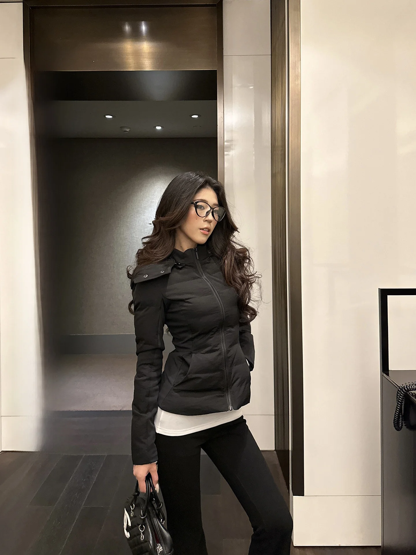 

ues Wool Roll Autumn Winter Cotton Jaet Women's Hooded Slim ort Bla Slimming Warm Cotton Coat Hooded Outerwear