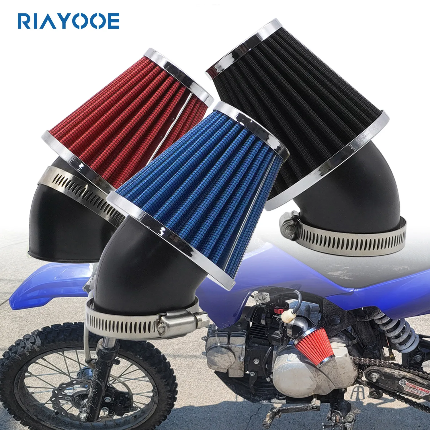 48mm High Flow Performance Air Filter Motorcycle Sport Cold Air Intake Filters Universal Mushroon Cleaner For Carburetor Scooter