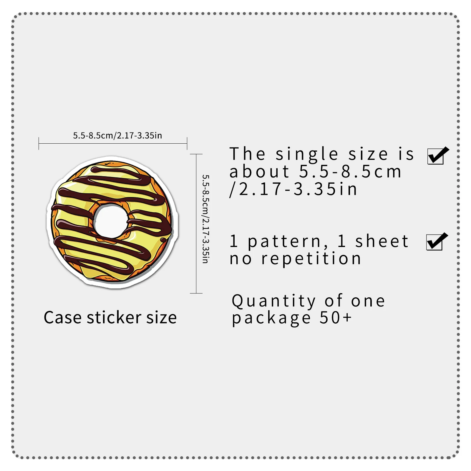 50 قطعة من ملصقات الدونات الكرتونية المواد الحلوى الذواقة يمكن تزيين الكمبيوتر المحمول كوب ماء الغيتار باد ملصق مضاد للمياه لعبة أطفال