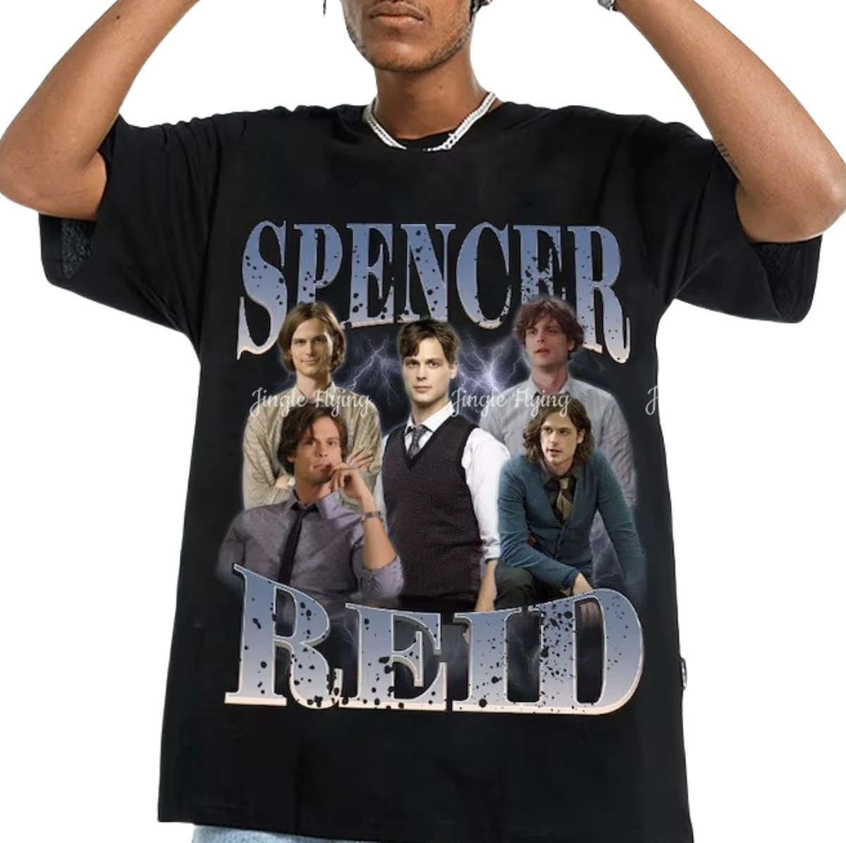 Spencer Reid Vintage Graphic 90s Tshirt Character Homage Unisex Bootleg Retro Fans Tee