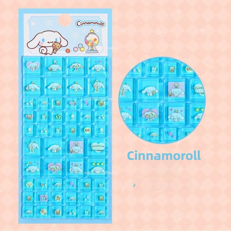 Hallo Kitty Cartoon 3D Quadratische Aufkleber Anime Telefon Laptop Gepäck Dekoration Kreative DIY Strass Aufkleber Kinder Spielzeug Geschenk