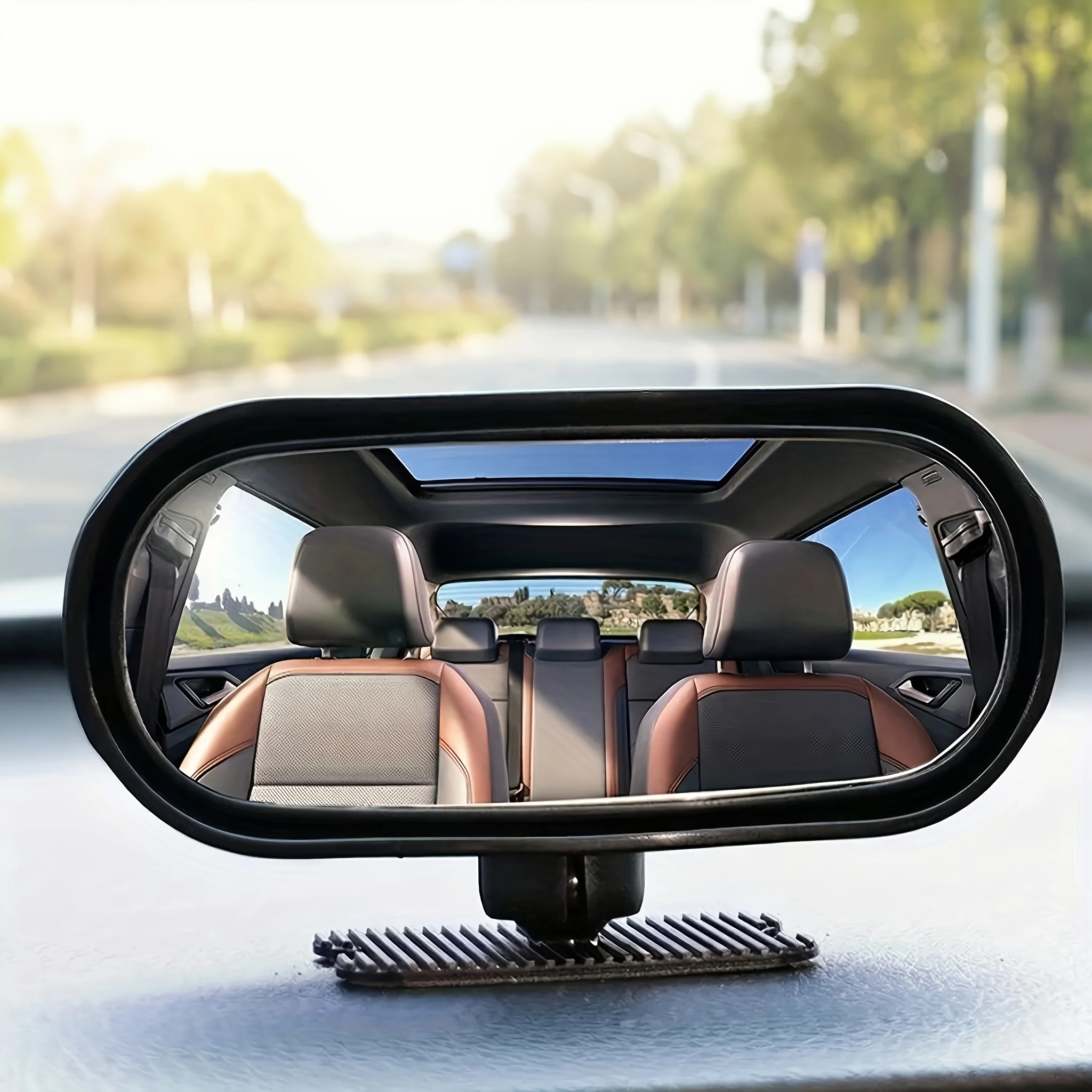 1Pc Oval HD Rotatable 360 Wide Angle Blind Spot Mirror Car Rear View Auxiliary Lens Eliminate Blind Zone Safe Driving Accessory
