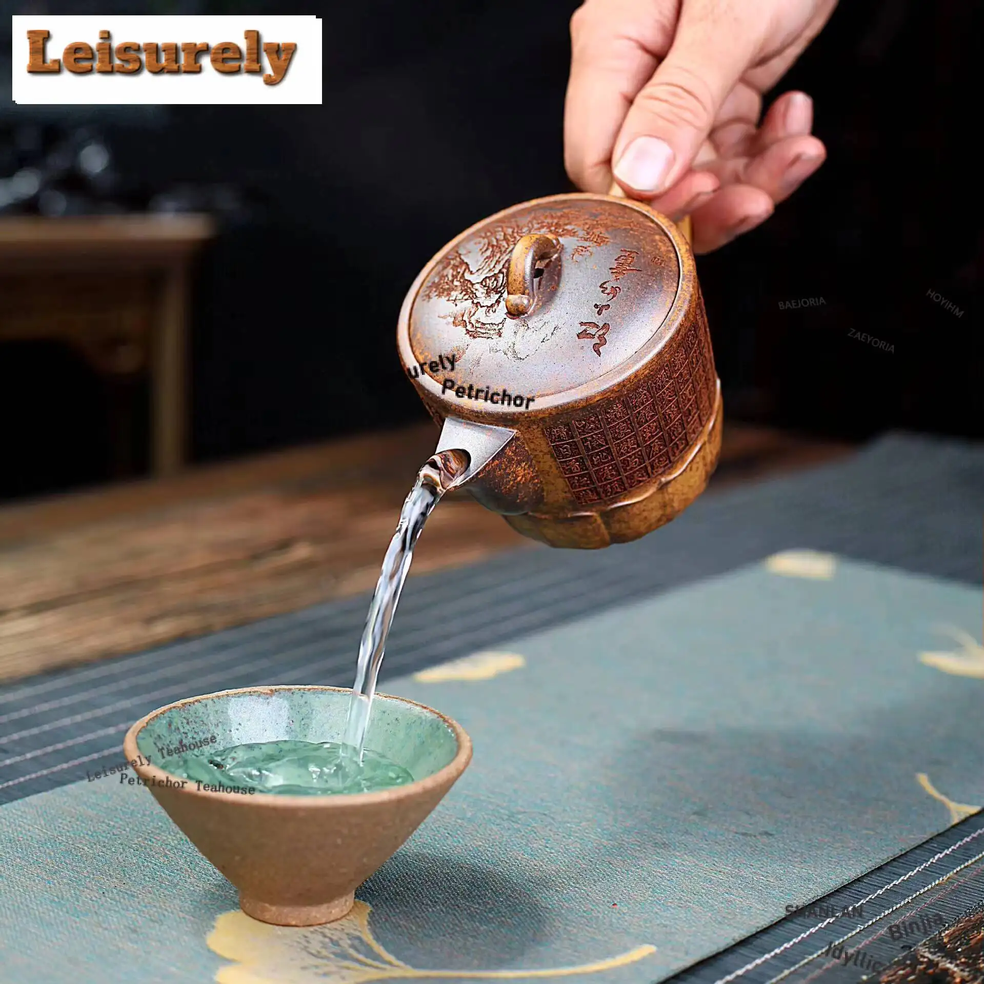 250Ml Yixing Purple Clay Teapots Handmade Lotus Pot Raw Ore Hyperthermy Section Mud Kettle With Strainer Zisha Teaset Craft Gift