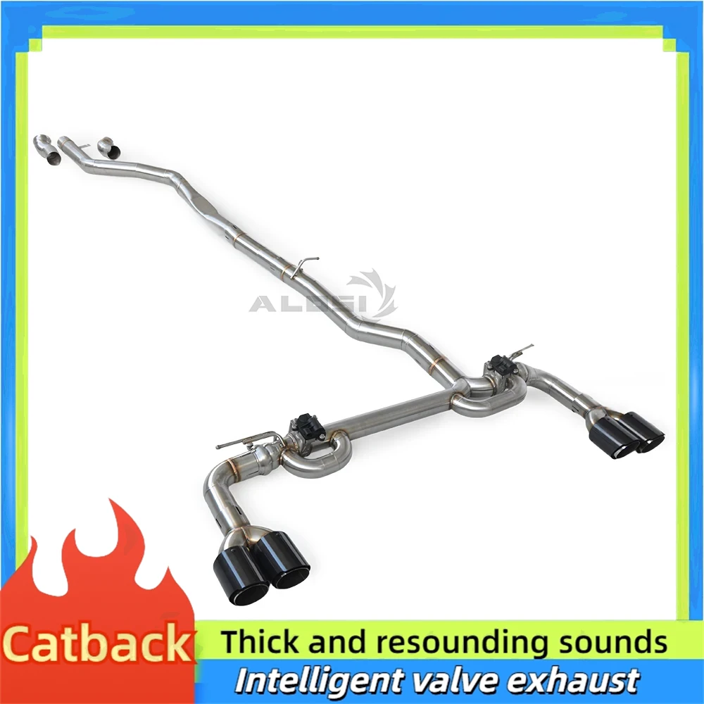 

Выхлопная система Catback для BMW 530 540 6300GT 640GT 3.0T B58 2020-2024, выхлопная труба с клапаном управления, 4 наконечника из углеродного волокна