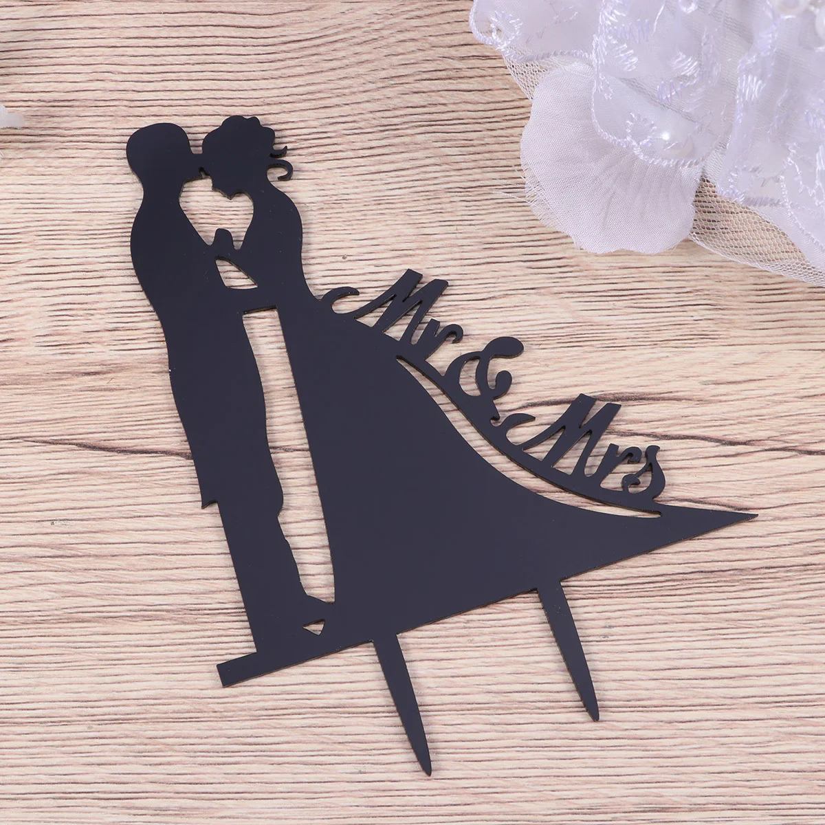 

Black Acrylic Bride Groom Cake Topper Durable Stunning Decoration for Wedding Birthday Anniversary Party Cake Toppeer