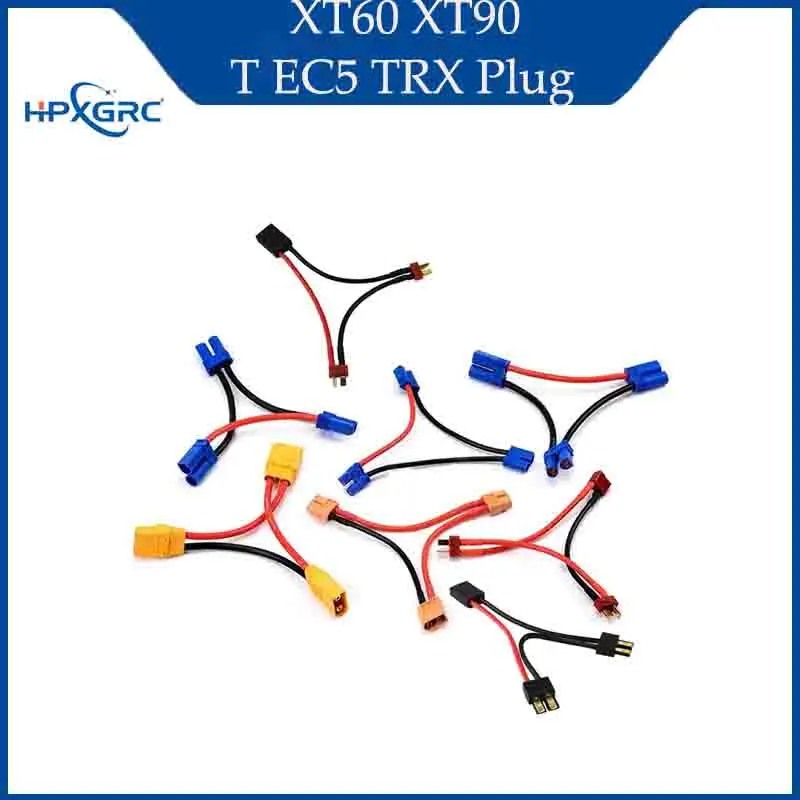 HPXGRC XT60 XT90 T EC5 TRX Connettore Maschio Femmina 12AWG Adattatore Batteria Serie Cavo di Collegamento per Elicottero Per FPV RC Strumenti