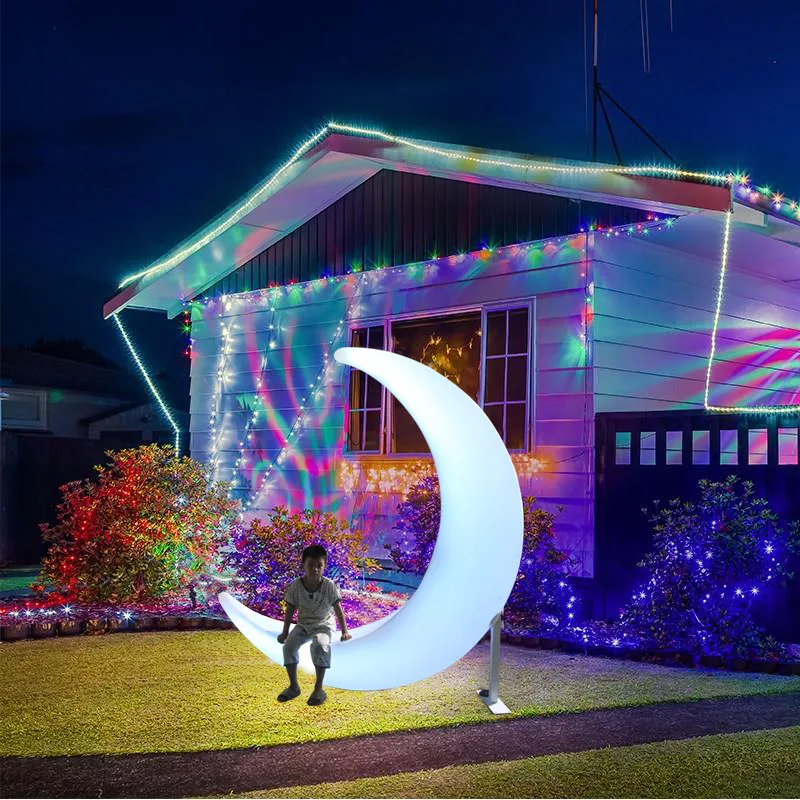 Custom Park Outdoor Light Ornament Wedding Decor Outdoor Decorative Moon Solar LED Light Ornament
