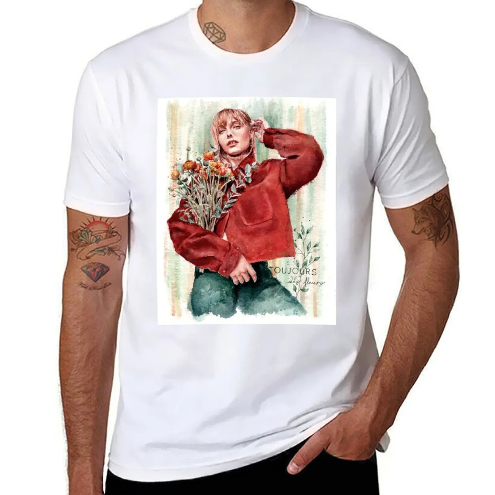 Toujours des fleurs - Flowers forever T-Shirt street wear Luxury man heavyweights mens designer clothes