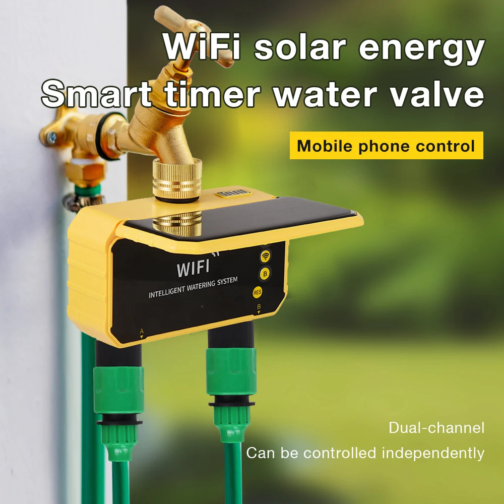 1/2/4 Outlets Automatic Irrigation System Solar Irrigation Timer Smart Automatic Irrigation System for Garden Outdoor Tap Valve