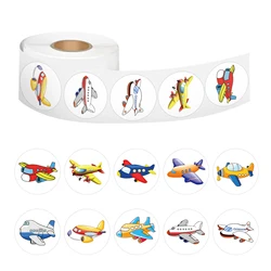 Autocollant rond d'avion pour enfants, fournitures de récompenses pour enseignants, décorations d'anniversaire, cadeaux d'irritation, salle, 100-500 pièces