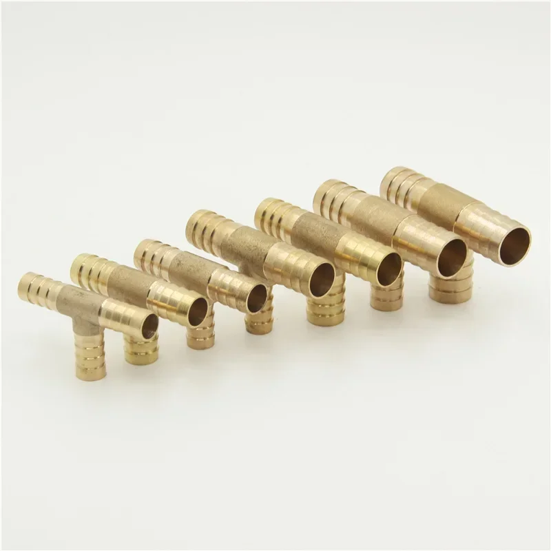 Brass Pagoda Barb Pipe Fittings Equal / Variable Diameter 3 Way T-type 4mm 5mm 6mm 8mm 10mm 12mm 14mm 16mm Oil / Water / Gas