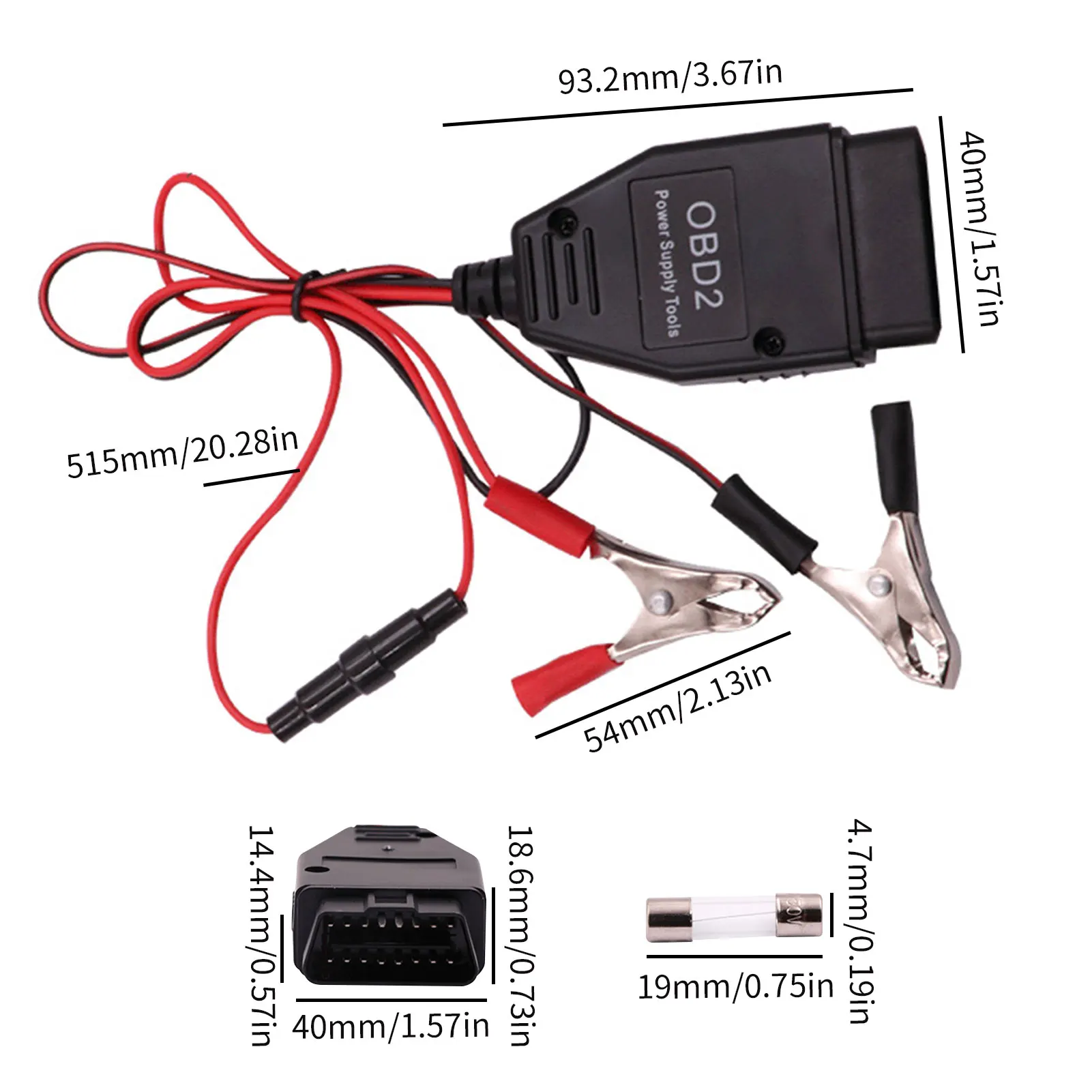 OBD Memory Saver Cable Vehicle Diagnostic Cable Car Computer Power Off Memory With Clips Automotive Battery Replacement Tool