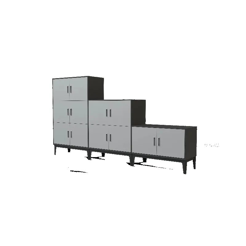 Assembled office cabinets, multi-function lockers with drawers and shelves, mobile carts for modern workplaces