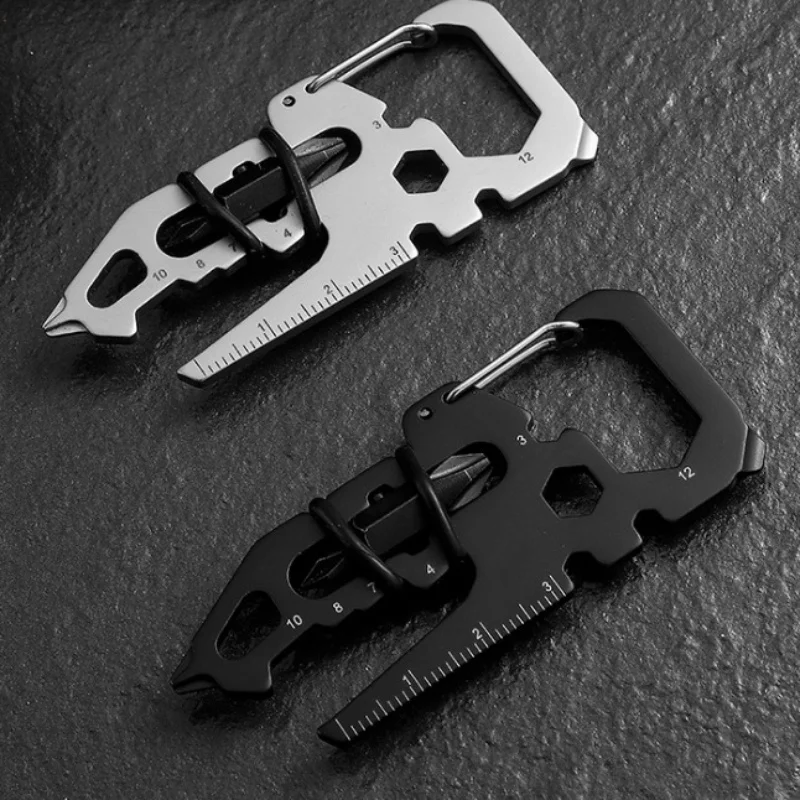 1Pc Multifunctional Outdoor Folding Knife EDC Portable Bottle Opener Camping Keychain Tool for Maintenance Art